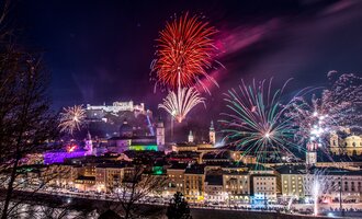 Silvesterfeuerwerk in Salzburg von der Festung Hohensalzburg | © Tourismus Salzburg GmbH/ G. Breitegger