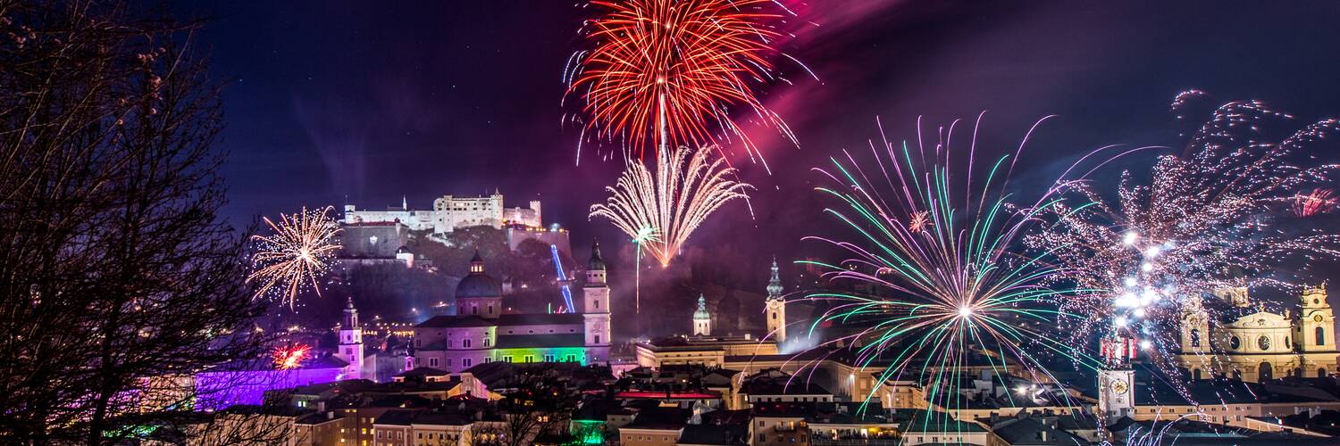 Silvesterfeuerwerk in Salzburg von der Festung Hohensalzburg | © Tourismus Salzburg GmbH/ G. Breitegger