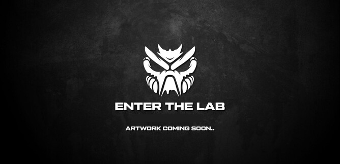 A black background with a striking logo in the center. Below it, the text "ENTER THE LAB" and "ARTWORK COMING SOON..". | © ARGEkultur