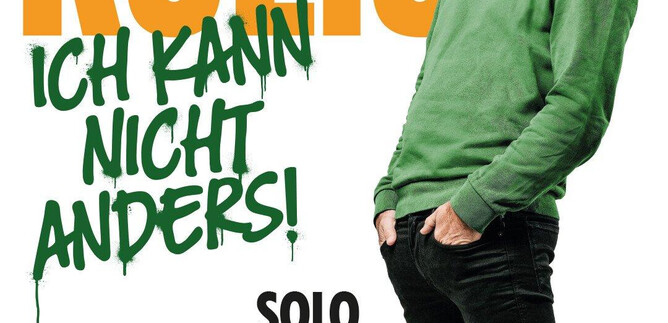A comedy poster featuring Gernot Kulis, who is smiling in a green sweater. The text announces his solo show "Ich kann nicht anders!" starting in February 2025. | © Hans Leitner