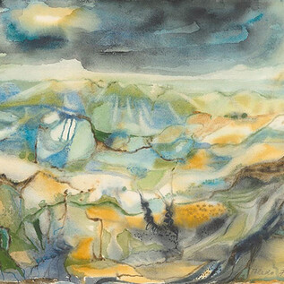 Die weiten Hügel, 1975, Aquarell auf Papier | © Museum der Moderne Salzburg_Nachlass Irma Rafaela Toledo