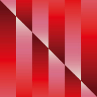 An abstract image with various shades of red and diagonal stripes. The color gradients create a dynamic and vibrant effect. | © Toihaus