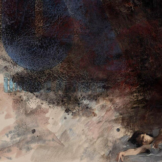 A surreal image with a sleeping person and abstract color patterns. The composition conveys a dreamlike atmosphere. | © Markus Schinwald/roapc.net