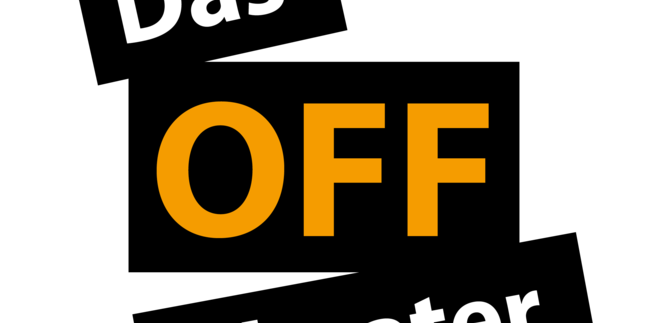 A group of seven people is wearing white T-shirts and has funny animal noses on. They are humorously posing in front of a dark background. | © Off Theater