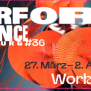 Un cartel creativo para el evento "PERFORM dANCE" en Salzburgo. Muestra colores dinámicos e información sobre talleres del 27 de marzo al 2 de abril de 2026. | © www.tanzimpulse.org