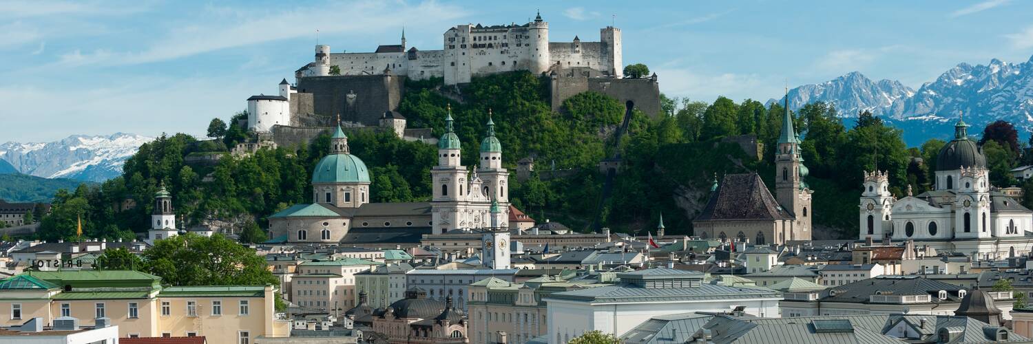 Panorama vom Mirabellgarten in Salzburg mit Blick auf die Festung Hohensalzburg | © Tourismus Salzburg