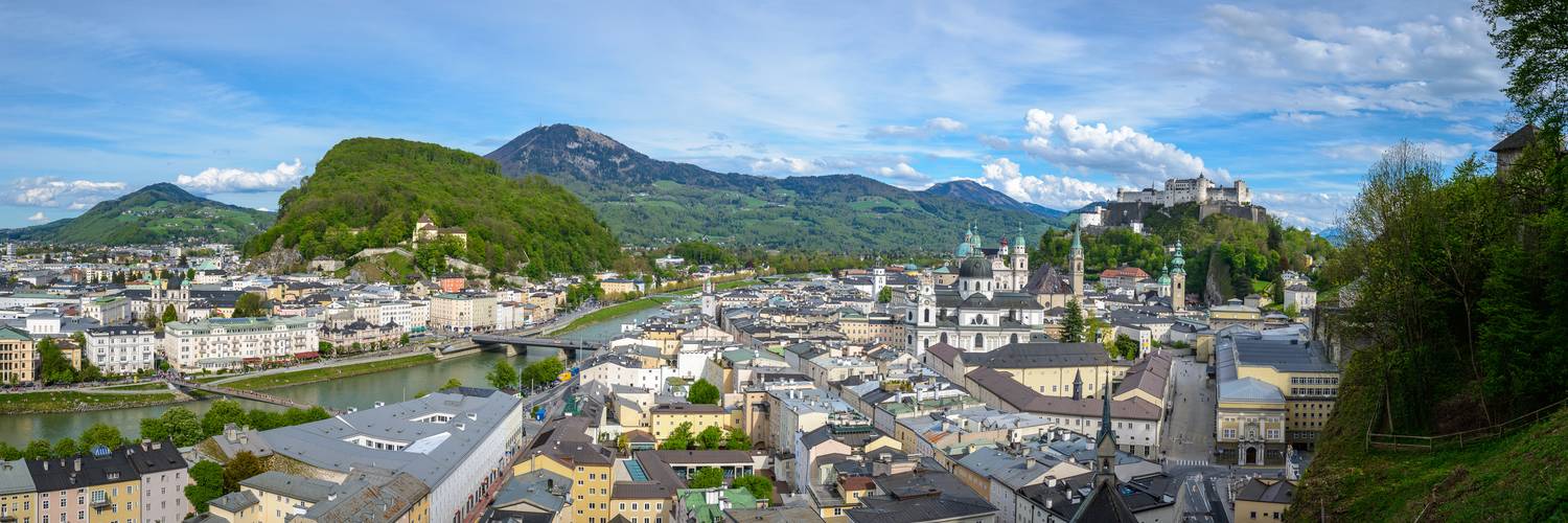 Salzburg Panorama vom Mönchsberg aus im Frühling  | © Tourismus Salzburg / G. Breitegger